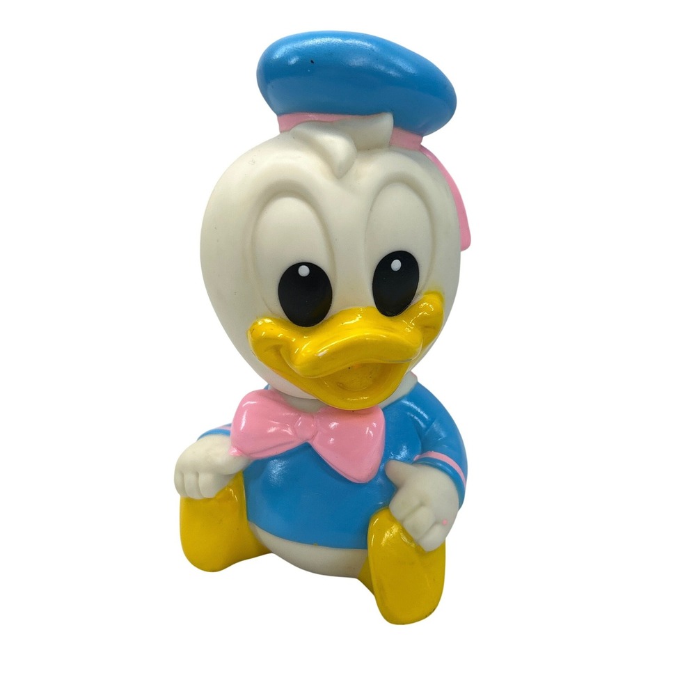 Vintage‎ Disney Donald Duck Rubber Squeak Toy 1984 Arco Sailor Figure